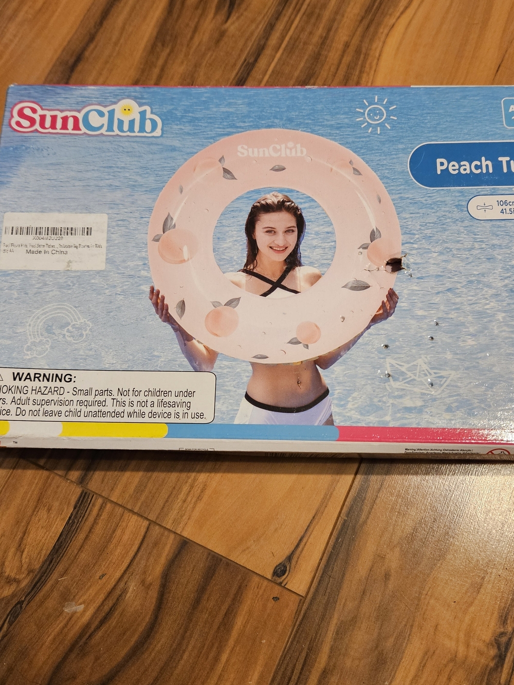 SunClub Peach Print Inflatable Swim Ring (A-46)